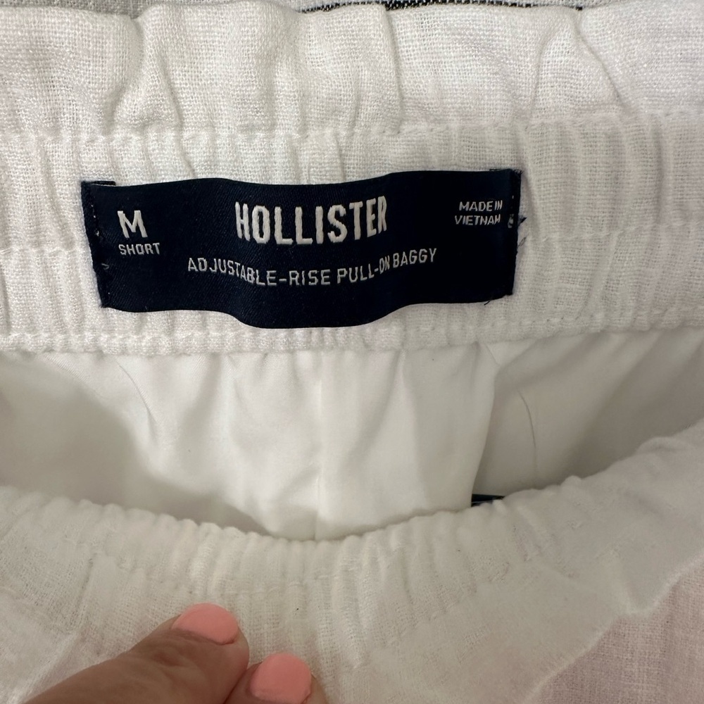 Hollister adjustable rise pull on lined linen baggy pants